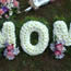 Floral tribute letters